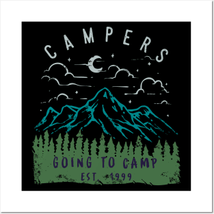 Summer Campers Mountain Posters and Art